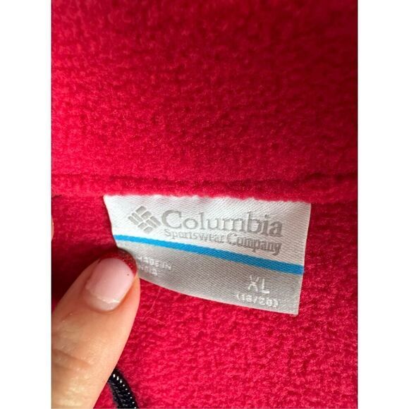 Columbia Boys Red Fleece Jacket Size XL 18/20 - Picture 2 of 5